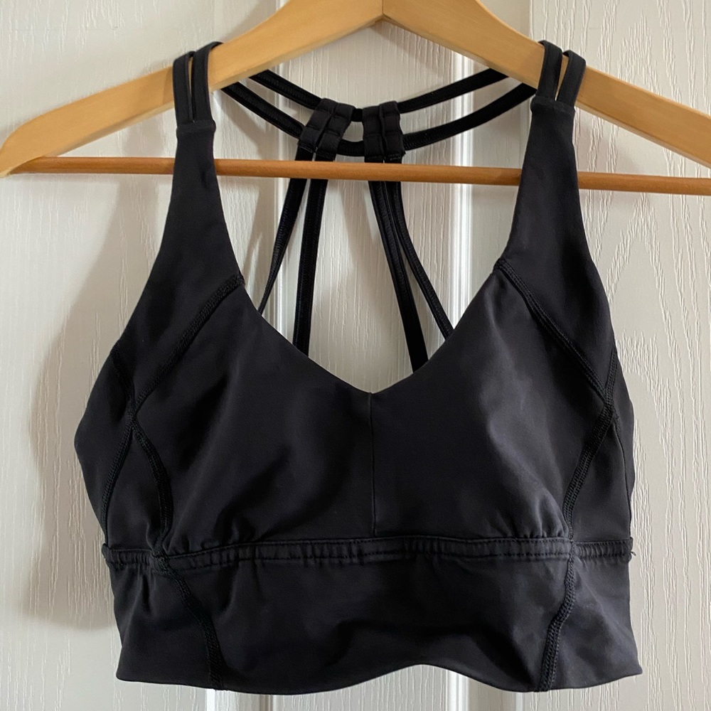 lululemon As You Like black long line bra size 8